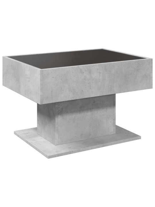 Kavos staliukas su LED, betono, 70x50x45cm, apdirbta mediena