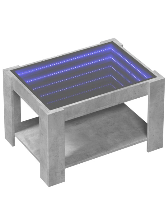 Kavos staliukas su LED, betono, 73x53x45cm, apdirbta mediena
