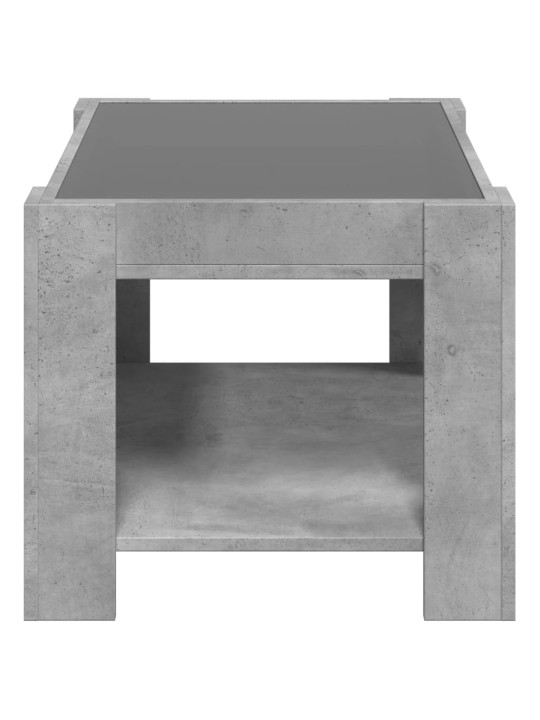 Kavos staliukas su LED, betono, 73x53x45cm, apdirbta mediena