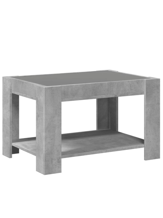 Kavos staliukas su LED, betono, 73x53x45cm, apdirbta mediena