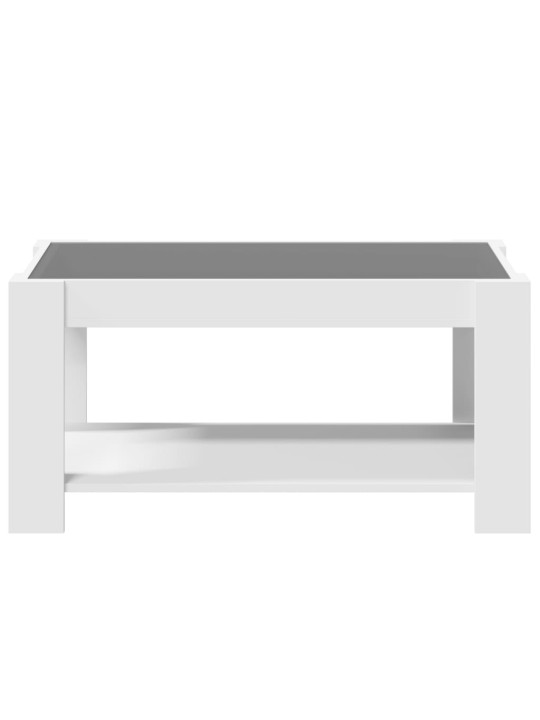 Kavos staliukas su LED, baltas, 93x53x45cm, apdirbta mediena