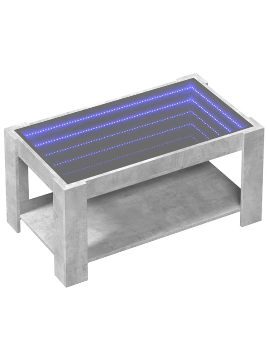 Kavos staliukas su LED, betono, 93x53x45cm, apdirbta mediena