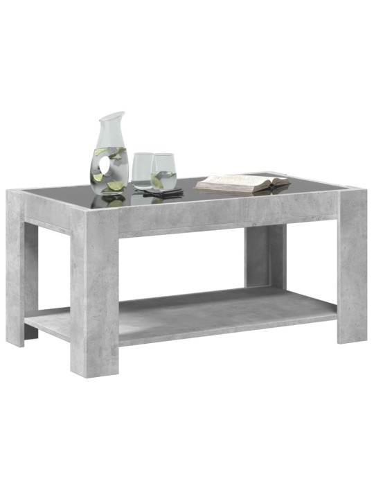 Kavos staliukas su LED, betono, 93x53x45cm, apdirbta mediena