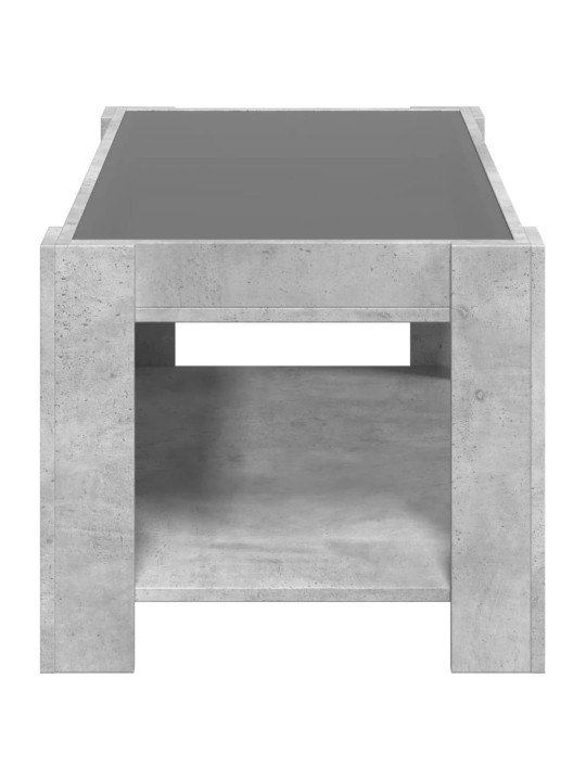 Kavos staliukas su LED, betono, 93x53x45cm, apdirbta mediena