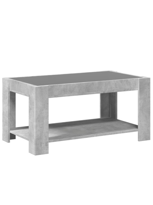 Kavos staliukas su LED, betono, 93x53x45cm, apdirbta mediena
