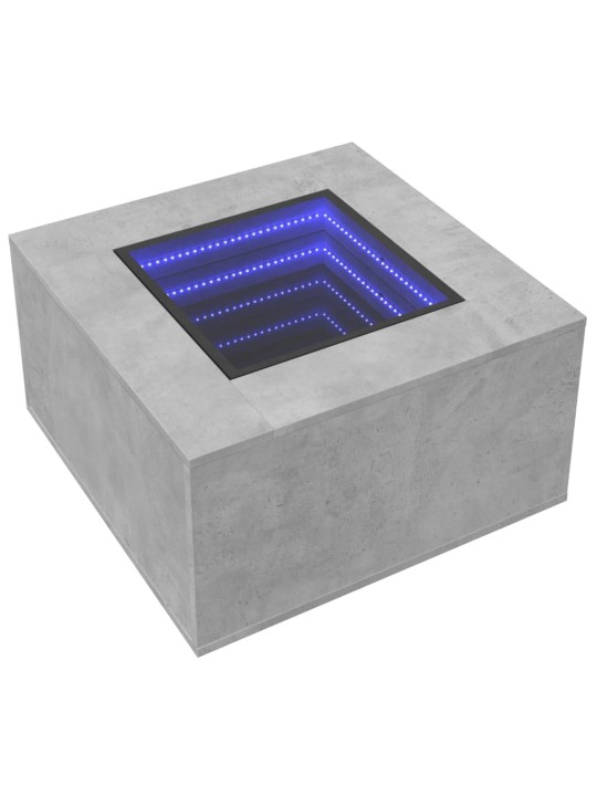 Kavos staliukas su LED, betono, 60x60x40cm, apdirbta mediena