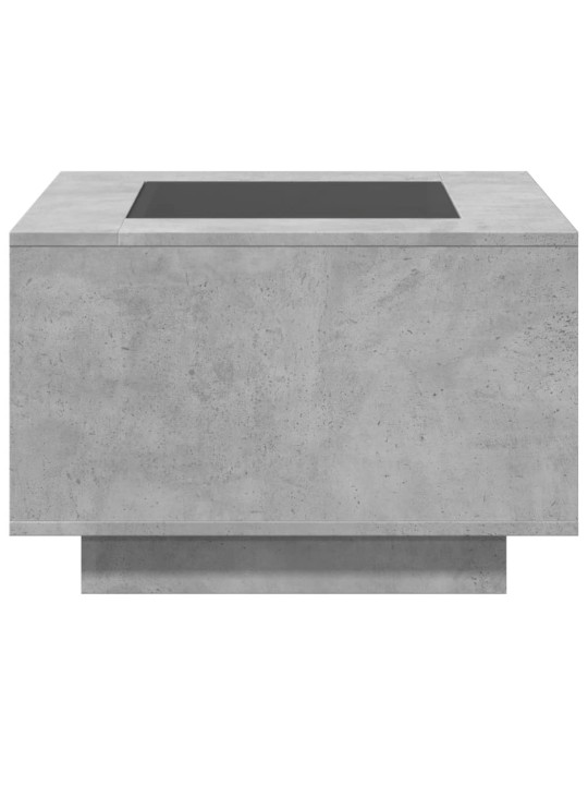 Kavos staliukas su LED, betono, 60x60x40cm, apdirbta mediena