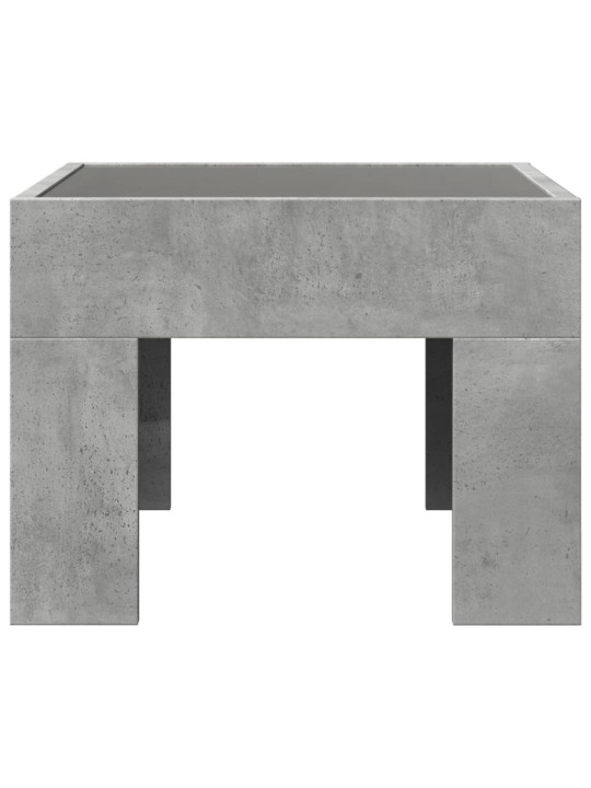 Kavos staliukas su Infinity LED lemputėmis, betono, 40x40x30cm