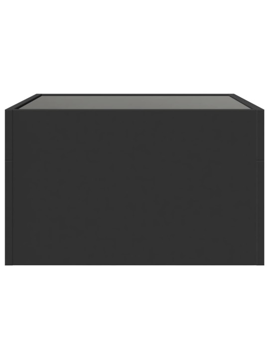 Kavos staliukas su Infinity LED lemputėmis, juodas, 50x50x30cm