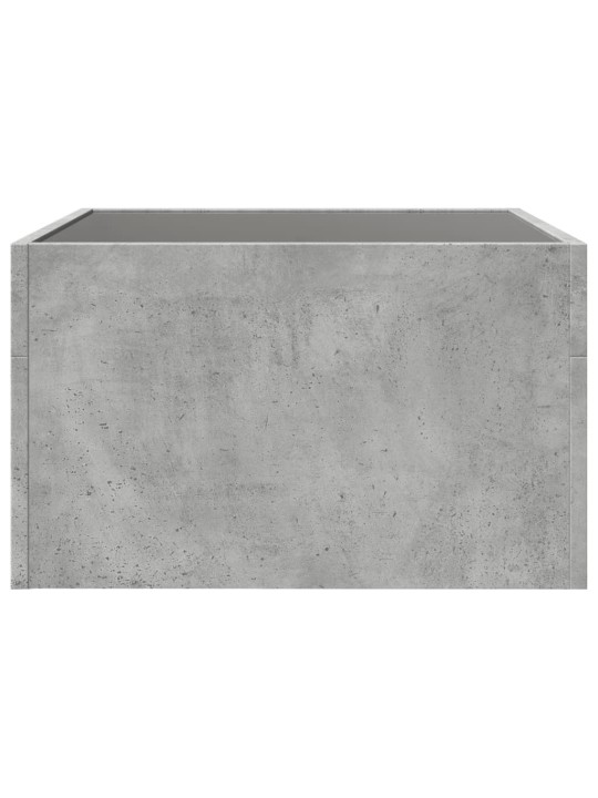 Kavos staliukas su Infinity LED lemputėmis, betono, 50x50x30cm