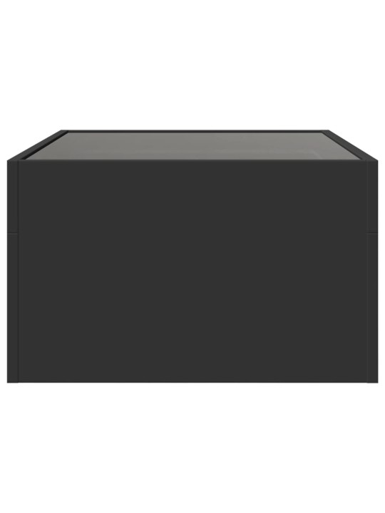 Kavos staliukas su Infinity LED lemputėmis, juodas, 70x50x30cm