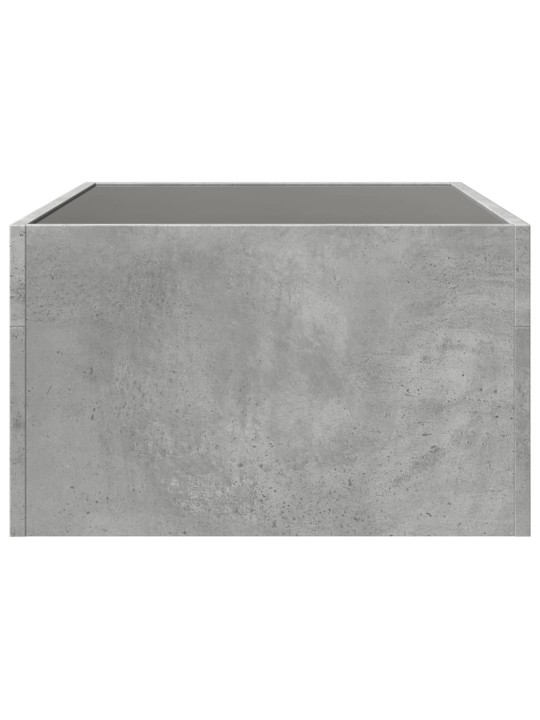 Kavos staliukas su Infinity LED lemputėmis, betono, 70x50x30cm
