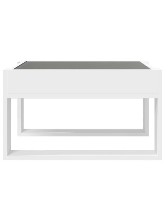 Kavos staliukas su Infinity LED lemputėmis, baltas, 50x53x30cm