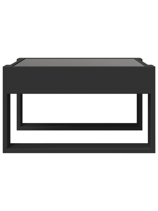 Kavos staliukas su Infinity LED lemputėmis, juodas, 50x53x30cm