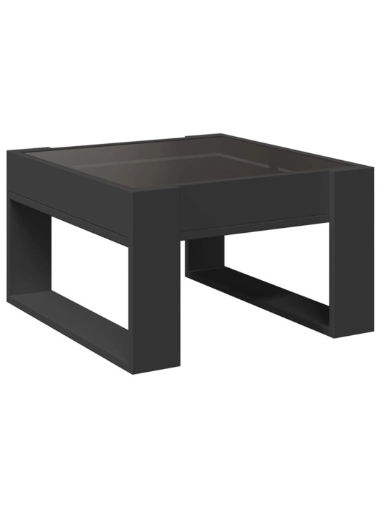 Kavos staliukas su Infinity LED lemputėmis, juodas, 50x53x30cm