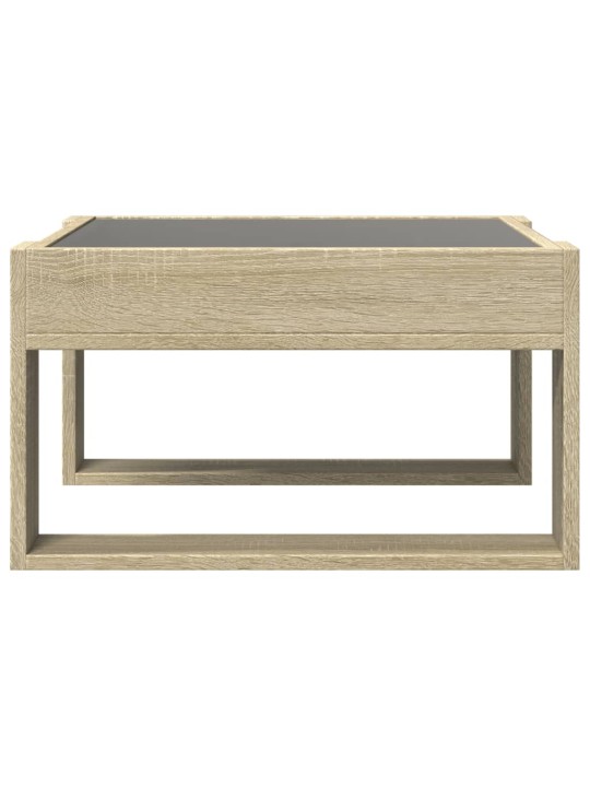 Kavos staliukas su Infinity LED lemputėmis, ąžuolo, 50x53x30cm