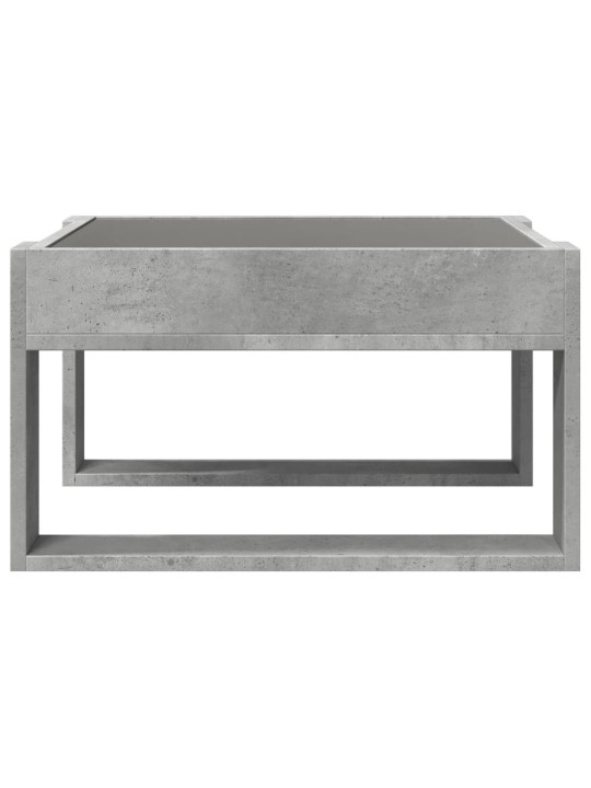 Kavos staliukas su Infinity LED lemputėmis, betono, 50x53x30cm