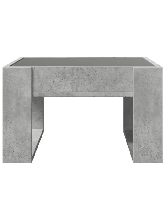 Kavos staliukas su Infinity LED lemputėmis, betono, 50x53x30cm