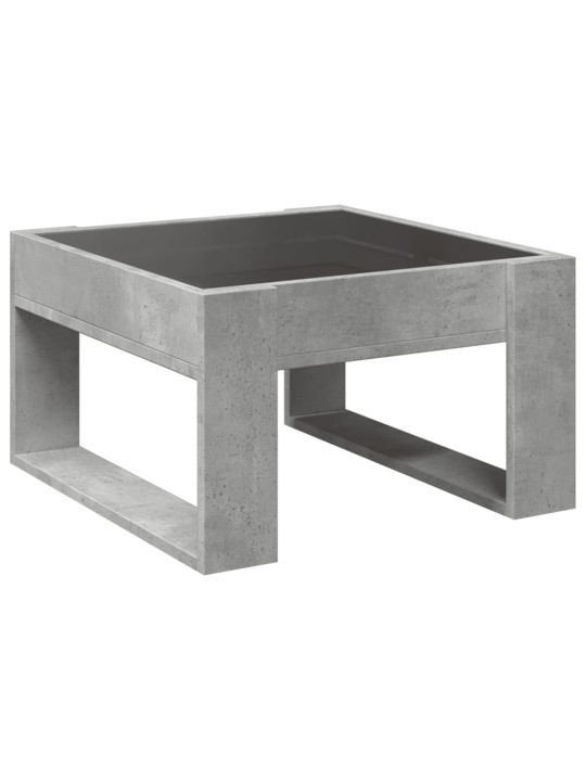 Kavos staliukas su Infinity LED lemputėmis, betono, 50x53x30cm