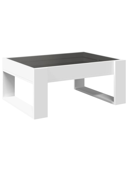 Kavos staliukas su Infinity LED lemputėmis, baltas, 70x53x30cm
