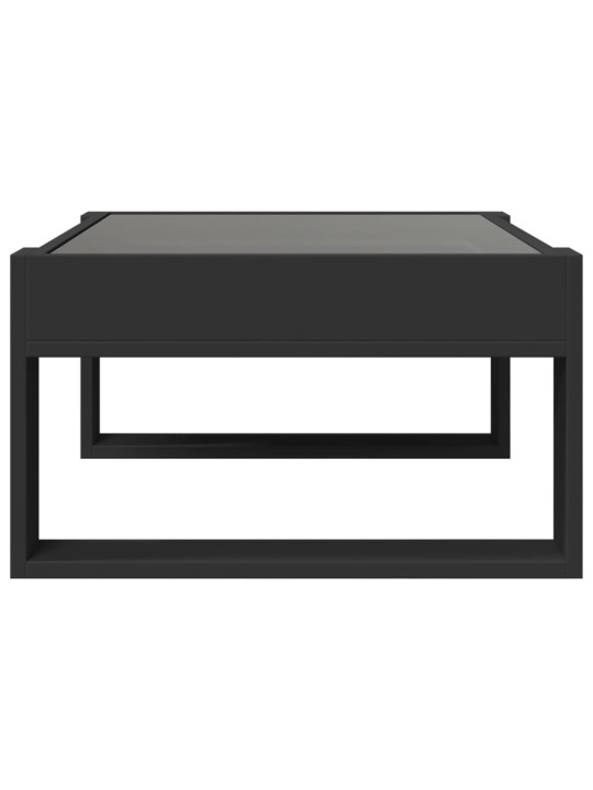 Kavos staliukas su Infinity LED lemputėmis, juodas, 70x53x30cm