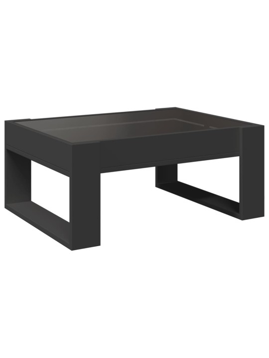 Kavos staliukas su Infinity LED lemputėmis, juodas, 70x53x30cm