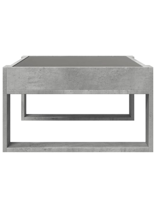 Kavos staliukas su Infinity LED lemputėmis, betono, 70x53x30cm
