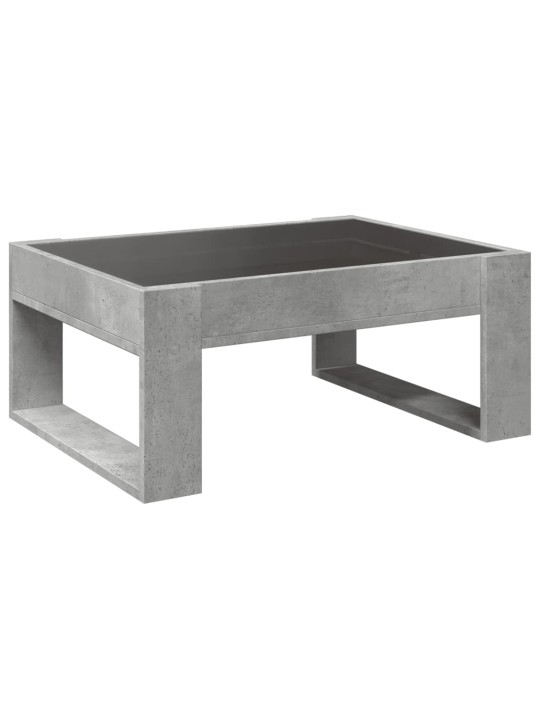 Kavos staliukas su Infinity LED lemputėmis, betono, 70x53x30cm