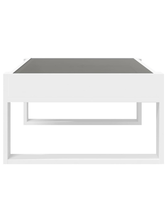 Kavos staliukas su Infinity LED lemputėmis, baltas, 90x53x30cm