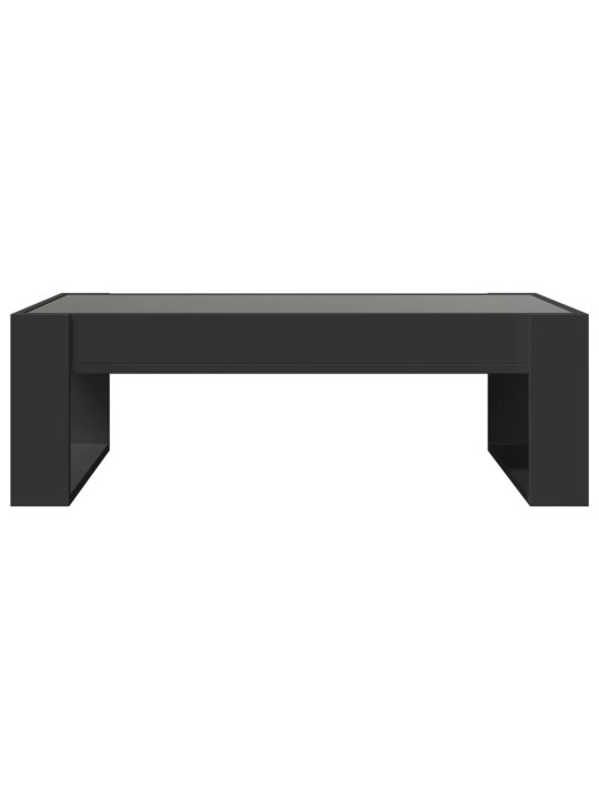 Kavos staliukas su Infinity LED lemputėmis, juodas, 90x53x30cm