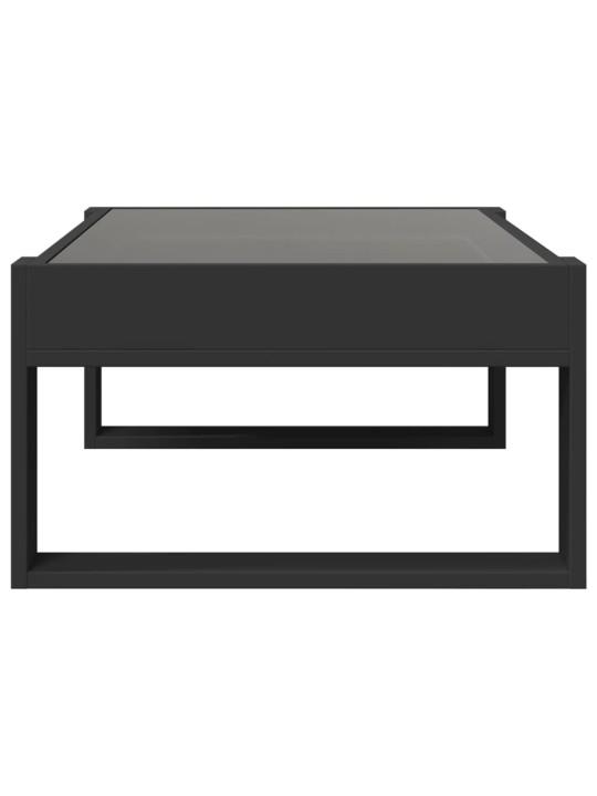 Kavos staliukas su Infinity LED lemputėmis, juodas, 90x53x30cm