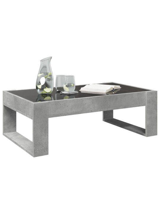 Kavos staliukas su Infinity LED lemputėmis, betono, 90x53x30cm