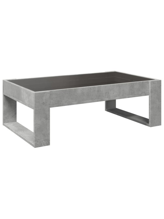 Kavos staliukas su Infinity LED lemputėmis, betono, 90x53x30cm