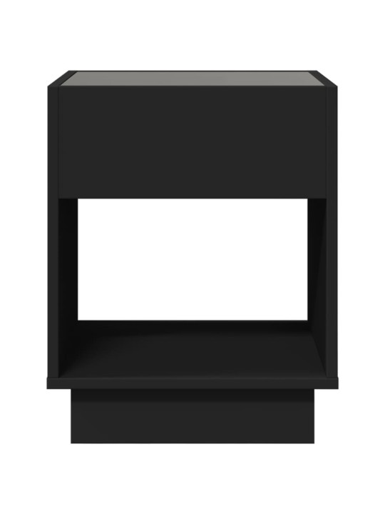 Kavos staliukas su Infinity LED lemputėmis, juodas, 40x40x50cm
