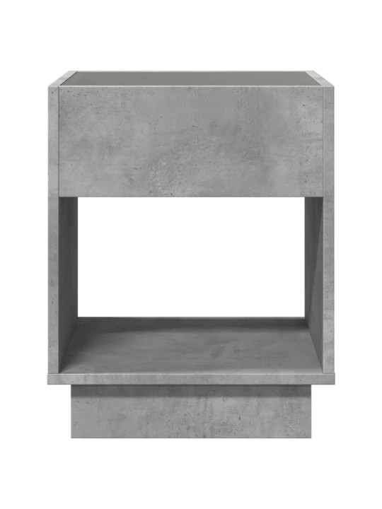 Kavos staliukas su Infinity LED lemputėmis, betono, 40x40x50cm