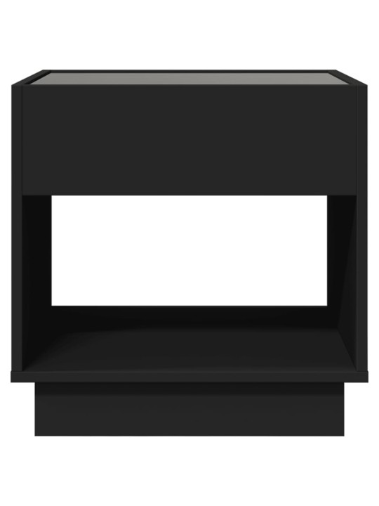 Kavos staliukas su Infinity LED lemputėmis, juodas, 50x50x50cm