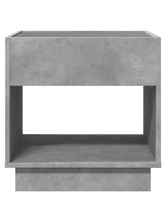 Kavos staliukas su Infinity LED lemputėmis, betono, 50x50x50cm