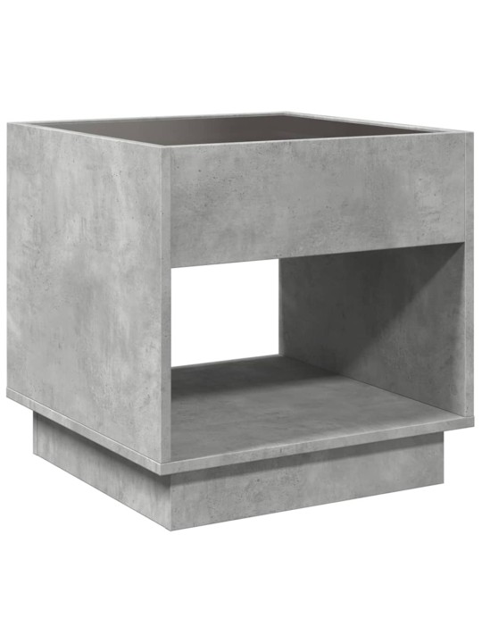 Kavos staliukas su Infinity LED lemputėmis, betono, 50x50x50cm
