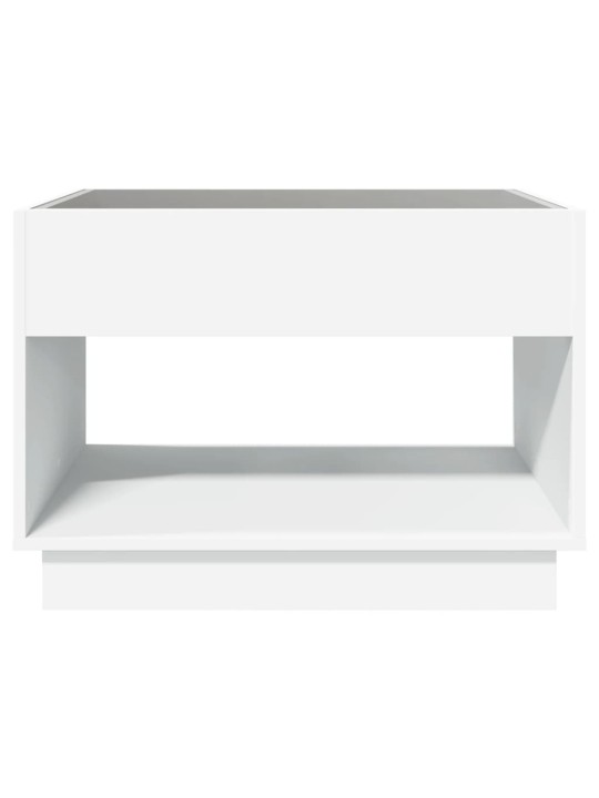 Kavos staliukas su Infinity LED lemputėmis, baltas, 70x50x50cm