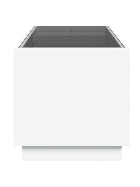 Kavos staliukas su Infinity LED lemputėmis, baltas, 70x50x50cm