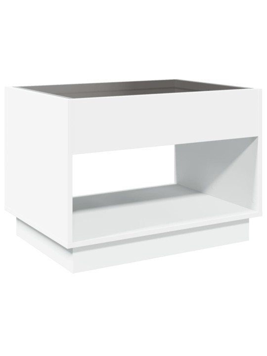 Kavos staliukas su Infinity LED lemputėmis, baltas, 70x50x50cm