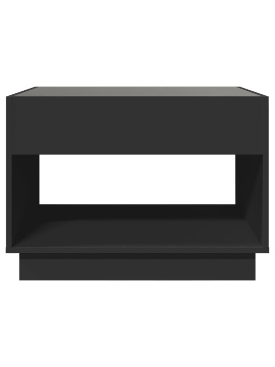 Kavos staliukas su Infinity LED lemputėmis, juodas, 70x50x50cm