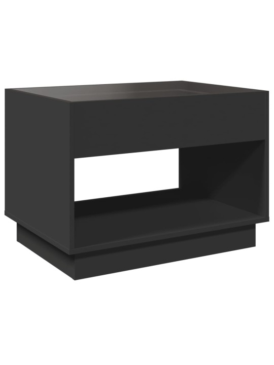 Kavos staliukas su Infinity LED lemputėmis, juodas, 70x50x50cm