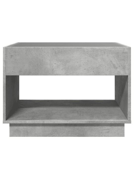 Kavos staliukas su Infinity LED lemputėmis, betono, 70x50x50cm