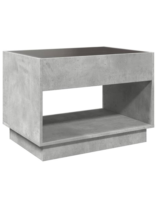 Kavos staliukas su Infinity LED lemputėmis, betono, 70x50x50cm