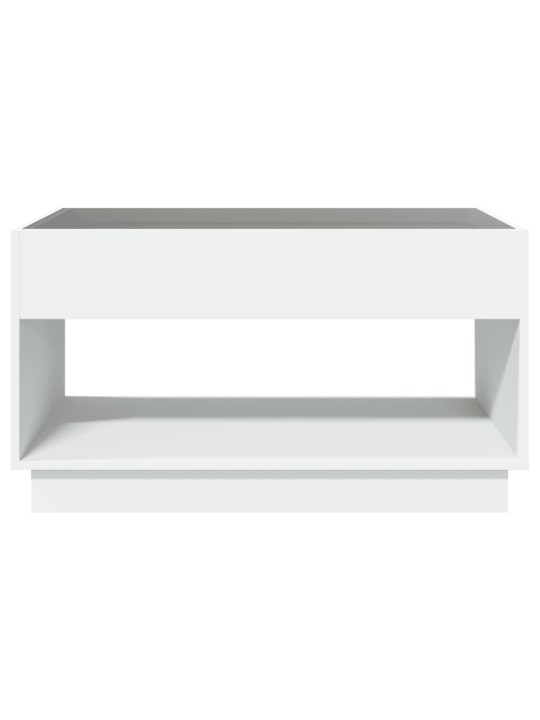 Kavos staliukas su Infinity LED lemputėmis, baltas, 90x50x50cm