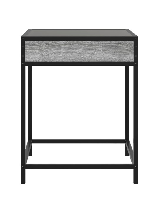 Kavos staliukas su Infinity LED lemputėmis, pilkas, 40x40x51cm