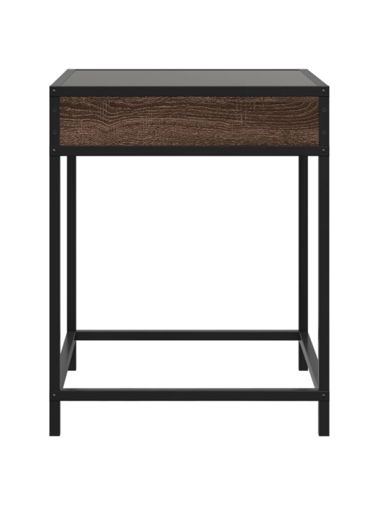 Kavos staliukas su Infinity LED lemputėmis, rudas, 40x40x51cm