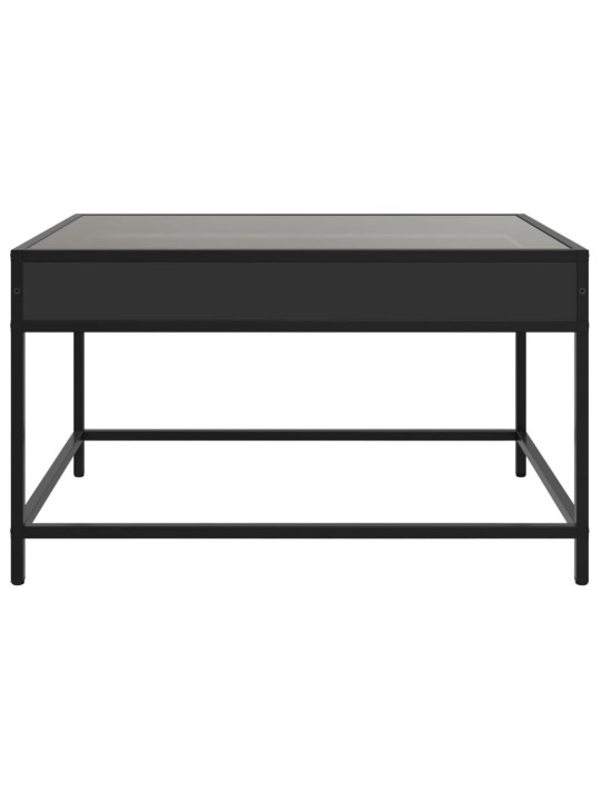 Kavos staliukas su Infinity LED lemputėmis, juodas, 70x50x41cm