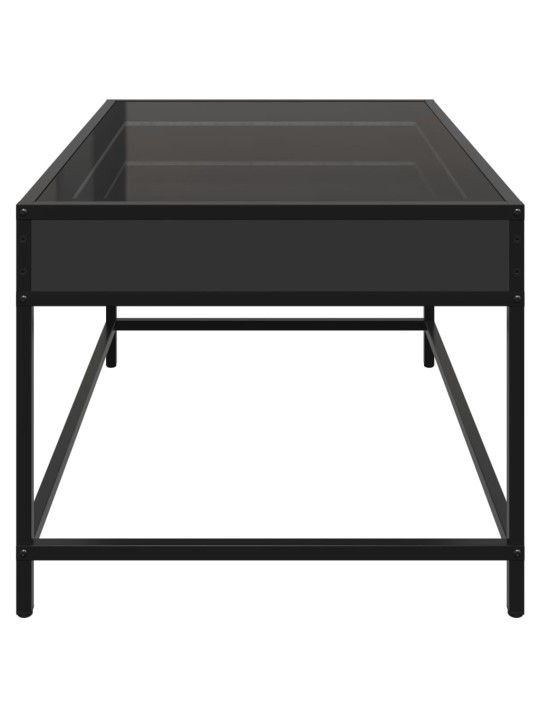 Kavos staliukas su Infinity LED lemputėmis, juodas, 70x50x41cm